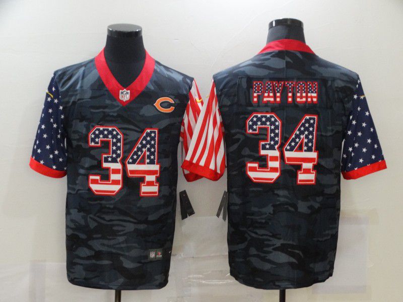 Men Chicago Bears #34 Payton Camouflage national flag Nike Limited NFL Jersey->tennessee titans->NFL Jersey